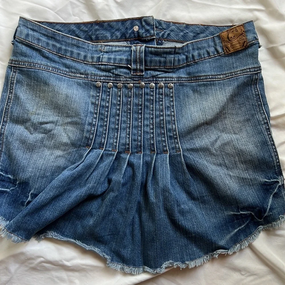 Candies Mini Hi/lo jean skirt with studs and sparkle